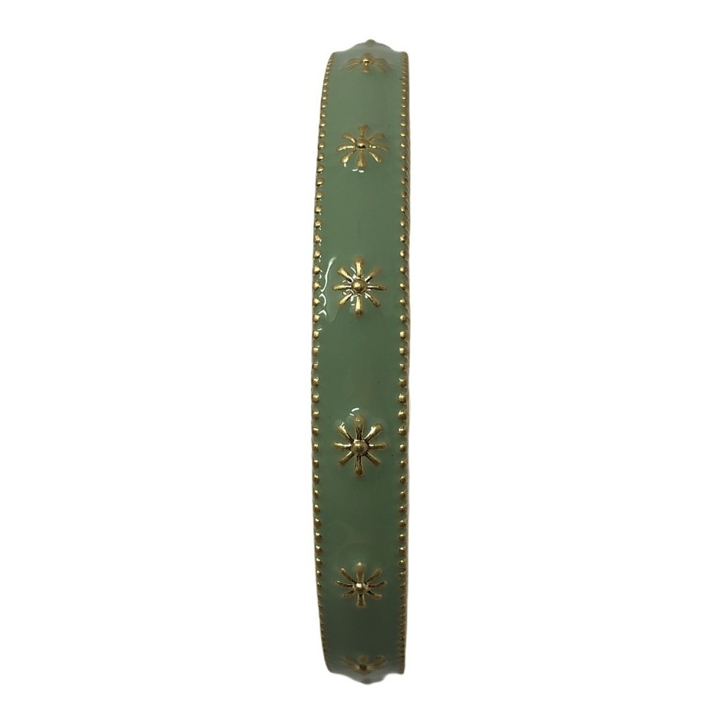 Lia Sophia Bracelet Green Gold Tone Stars Bangle Ice Capade Size Small